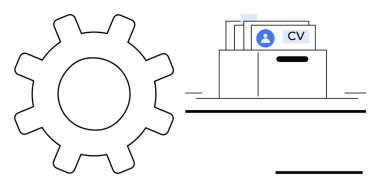 İşe alım konsepti. İşe alım ekipmanları ve CV klasörleri işe alım sürecini ve çalışan seçimini ön plana çıkarıyor. İşe alım süreci optimizasyonu ve İK araçları. İK sistemleri, işe alım stratejileri ve iş gücü için