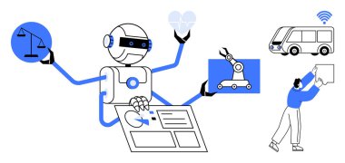 Robot teknolojisi. Robotik imalat, sağlık ve ulaşımda otomasyon olanağı sağlıyor. Robot bilimi süreçleri düzene sokuyor ve yenilikleri destekliyor. Yapay zeka sistemleri, lojistik ve dijital için