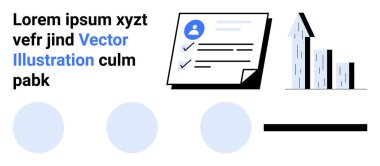 İş büyümesi, veri analizi, takım yönetimi, başarı takibi, profesyonel planlama, performans değerlendirmesi. Kontrol listesi ve yükselen grafiği olan bir belge. İş büyümesi ve veri analizi