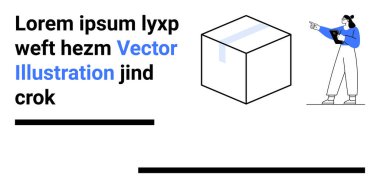 Elinde küpü işaret eden bir tablet tutan bir kadın. Eğitim, sunumlar, planlama, kavramlar, tasarım, takım çalışması ve basit iniş sayfası için ideal