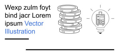 Finansal büyüme, yenilik, fintech, yaratıcılık, yatırımlar, gelecek. Yığınla bozuk para ve devre tasarımlı bir ampul. Finansal büyüme ve yenilik kavramı