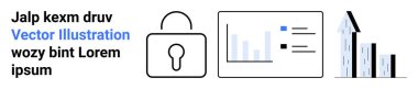 Veri güvenliği, analitik, iş büyümesi, siber güvenlik, bilgi koruması, finansal ilerleme. Kilitli bir asma kilit, analitik grafikler ve finansal grafik simgeleri. Veri güvenliği ve analitik kavramı