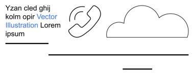 Bulut deposu, iletişim hizmetleri, veri transferi, teknoloji, dijital erişim, telekomünikasyon. Metin içeren telefon simgesi ve bulut ögesi. Bulut depolama ve iletişim hizmetleri