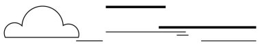 Paralel yatay çizgileri olan bulut simgesi rüzgar akışını ve hareketini gösteriyor. Hava, hız, hareket, enerji, tazelik, teknoloji ve minimalizm kavramları için ideal. Basit düz metafor