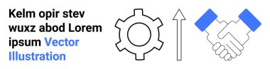 Dişliler, yukarı doğru ok, tokalaşma takım çalışmasını, büyümeyi, ortaklığı ve yeniliği simgeler. İş için ideal, başarı, işbirliği verimlilik stratejisi ilerleme temaları basit iniş sayfası