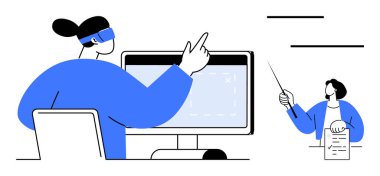 VR eğitimine katılan profesyoneller monitör, kulaklık, belge ve jestlerle donatıldı. Eğitim, yenilik, takım çalışması, dijital öğrenme, iş eğitimi sanal etkileşim teknolojisi için ideal