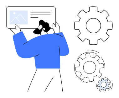 Teknoloji sistemleri, iş akışı otomasyonu, bilişim çözümleri, yenilik, arayüz tasarımı, işlem optimizasyonu. Yakınlarda dijital arayüz ve vites tutan biri var. Teknoloji sistemleri ve iş akışı