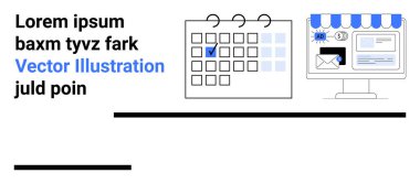 Dijital pazarlama, e-ticaret, çevrimiçi reklamcılık, programlama araçları, zaman yönetimi, iş planlaması. İşaretli tarihli bir takvim ve reklam ve e-postayı gösteren bir ekran. Dijital pazarlama