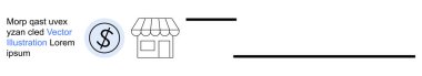 İş geliştirme, perakende planlama, küçük işletme, girişimcilik, finans, ekonomi. Bir dolar işareti ile birlikte bir mağaza vitrininin simgesi. İş geliştirme ve perakende planlama kavramı