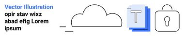 Veri güvenliği, bulut hizmetleri, şifreleme, dosya koruması, bilgi teknolojisi, gizlilik araçları. Bir bulut simgesi, belgeler ve kilit veri depolama güvenliği. Veri güvenliği ve bulut hizmetleri kavramı