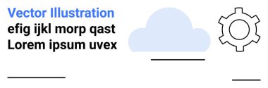Bulut grafiklerinin yanındaki vites sembolü teknoloji, otomasyon ve sinerji anlamına gelir. Yenilik için ideal, teknoloji entegrasyonu, iş stratejisi, bulut hesaplama, otomasyon, optimizasyon basit