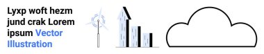 Temiz enerji, sürdürülebilirlik, bulut hesaplama, yenilenebilir enerji, veri analizi, teknoloji. Rüzgar türbini, çubuk grafik ve bulut sembolü. Temiz enerji ve bulut hesaplama kavramları