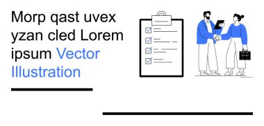 İş birliği, ortaklık, proje yönetimi, görev organizasyonu, takım çalışması, iş yeri iletişimi. Üzerinde işaretler olan bir pano ve iki profesyonel el sıkışıyor. İş birliği
