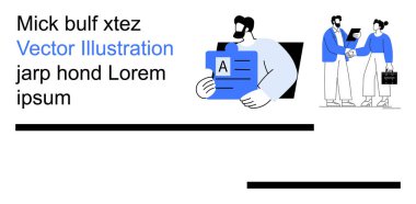İş anlaşmaları, takım çalışması, belgeler, profesyonel iletişim, dijital işbirliği, ofis kültürü. İki profesyonel el sıkışıyor ve elinde bir belge tutuyor. Takım çalışması.