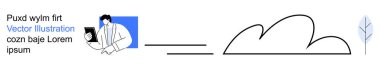 Teknoloji, iş dünyası, bulut hesaplama, uzaktan çalışma, çevresel sürdürülebilirlik, bağlantı. Bulut ve yaprak sembolleriyle bağlanmış dizüstü bilgisayarı olan bir profesyonel. Teknoloji ve iş konsepti