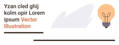 Yaratıcılık, yenilik, enerji kavramları, tasarım ilhamı, eğitim materyalleri, markalaşma görselleri. Minimalist yer tutucu metin ve ampul grafiği. Yaratıcılık ve yenilik kavramlarını görselleştirir