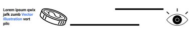 Finansal vizyon, iş odaklanma, ilgi, kavramsal tasarım, karar verme, parasal analiz. Göze çizgilerle bağlanan stilize bozuk para. Mali vizyon ve iş odaklı konsept