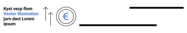 Ekonomik eğilimler, finansal büyüme, iş analizleri, yatırım stratejileri, Avrupa para birimi, ekonomik semboller. Avro sembolü, yukarı ok ve metin elemanları. Ekonomik eğilimler ve mali