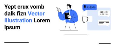 İletişim stratejisi, teknik dersler, iş sunumları, veri açıklaması, modern öğrenme araçları, eğitim materyalleri. Konuşma ve kod elementlerini gösteren profesyonel bir işaret. İletişim stratejisi
