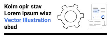 Belgelerin yanında analitik çizelgeler, grafikler ve metin öğeleri olan bir ikon. Teknoloji, iş, analiz, yenilik, iş akışı, proje yönetimi için ideal basit iniş sayfası