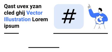 Metin bloğu, bir karenin içindeki meta veri etiketi, vites kutusu tutan biri. Sosyal medya, markalaşma, pazarlama, takım çalışması, yaratıcılık, iletişim için ideal basit iniş sayfası