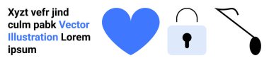 Aşk, güvenlik, güvenlik, dikkat, dijital koruma, tehdit farkındalığı. Mavi kalp, kapalı asma kilit siyah siluet beyaz arka planda. Aşk ve güvenlik kavramsal