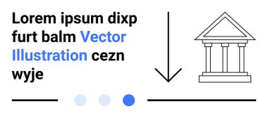 Yer tutucu metnin yanındaki klasik sütun binasını işaret eden ok aşağı doğru. Hükümet, eğitim, finans, hukuk, yapı, navigasyon için ideal