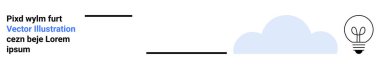 Yaratıcılık, yenilik, beyin fırtınası, dijital çözümler, enerji verimliliği, modern fikirler. Ampul simgesi ve metin ile bulut şekli. Bu temiz tasarım sayesinde yaratıcılık ve yenilik