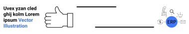 İş yönetimi, onay süreci, ERP sistemleri, veri analizi, verimlilik, iş akışı. İşle ilgili sembollere ve ERP logosuna sahip bir onay simgesi. İş yönetimi ve onay süreci