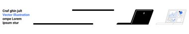 Teknoloji, iş analizleri, veri görselleştirme, uzaktan çalışma, modern tasarım, sunumlar. Veri ekranı ve düzenlenebilir metin alanları olan siyah dizüstü bilgisayar. Teknoloji ve iş analizi kavramı