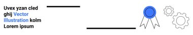 Başarı, profesyonel gelişme, teknoloji, beceri geliştirme, tanınma, yenilik. Gri pullu mavi sertifikalı bir rozet. Başarı ve mesleki gelişim kavramları