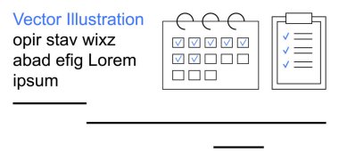 Zaman yönetimi, verimlilik araçları, planlama, liste izleme, programlama, iş akışı organizasyonu. İşaretli kutular ve kontrol listesi olan bir takvim. Zaman yönetimi ve üretkenlik araçları kavramı