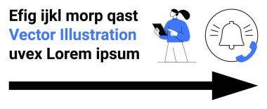 İş iletişimi, dijital tebligatlar, verimlilik iş akışı, teknoloji uyarıları, takım çalışmasına hazırlık, dijital araçlar. Bildirim çanı simgesini vurgulayan bir tablet tutan kişi