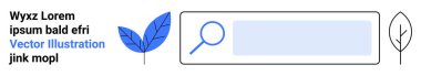 Web tasarımı, çevre dostu, kullanıcı arayüzü tasarımı, çevresel farkındalık, sürdürülebilirlik, modern arama araçları. Yaprak ve büyüteç elementli arama çubuğu görüntüsü. Kullanıcı arayüzü
