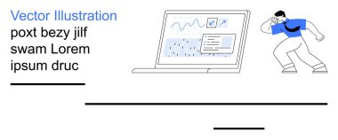 Veri analizi, teknoloji, analitik, iş sezgileri, performans izleme, dijital aletler. Çizelgeleri olan bir dizüstü bilgisayar ve trendleri inceleyen bir kişi. Veri analizi ve teknoloji