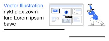 Veri görselleştirme, teknoloji trendleri, sanal ortamlar, iş analizleri, kullanıcı merkezli tasarım, dijital etkileşim. Çizelgeli bir panel ve VR kulaklıklı bir kişi. Veri görselleştirme