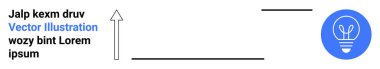 Yaratıcılık, yenilik, ilerleme, yön, fikirler, büyüme. Mavi dairenin içindeki ampul ikonuna giden yukarı bakan bir ok. Yaratıcılık ve yenilik kavramları sembolik olarak yansıtılır