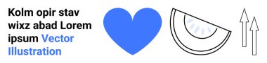 Sağlık, sağlık, yön bulma, iletişim, aşk, pozitiflik. Mavi kalp, siyah-beyaz yarım daire ve yukarı doğru oklar. Sevgi ve seyrüsefer konularını vurgulayan sağlık ve sağlık kavramı
