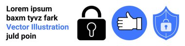 Siber güvenlik, gizlilik koruması, güvenli iletişim, güven, güvenli tarama, veri şifreleme. Kilit simgesi ve kalkanı kilitle. Siber güvenlik ve gizlilik koruması