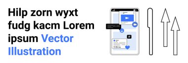 Dijital pazarlama, kullanıcı deneyimi, sosyal ağ, medya paylaşımı, iletişim, uygulama tasarımı. Sosyal simgeler ve nişan işaretleriyle mobil arayüz. Dijital pazarlama ve kullanıcı deneyimi kavramı