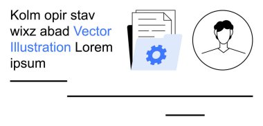 Veri organizasyonu, kullanıcı profilleri, teknoloji hizmetleri, belge sistemleri, iş akışı araçları, dijital çözümler. Belgeler ve dişli simgesi olan dizin, metin yanındaki kullanıcı avatarı. Veri örgütü