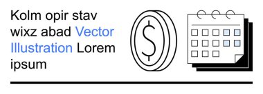 Finansal yönetim, zaman organizasyonu, bütçe hesaplama, muhasebe, teslim tarihleri, programlama. Bozuk para sembolü ve takvim grafiği. Mali yönetim ve zaman örgütü iyonu