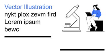 Eğitim, bilim, çevrimiçi öğrenme, laboratuvar araştırması, teknoloji, akademik çalışmalar. Mikroskop sanatı ve dizüstü bilgisayarlı bir öğrenci. Eğitim ve bilim konsepti