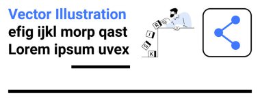 Risk değerlendirmesi, işbirliği planlaması, sosyal medya, karar verme, takım çalışması, iletişim. Risk etiketli blokları analiz eden kişi ve bir ağ paylaşım simgesi. Risk yönetimi ve iletişim