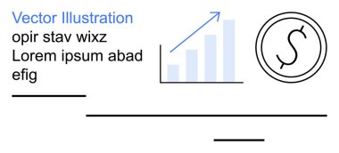 İş büyümesi, finansal analizler, ekonomik ilerleme, pazar eğilimleri, veri görselleştirmesi, yatırım takibi. Yukarı doğru ok ve para birimi grafikli çubuk grafik. Finansal analiz