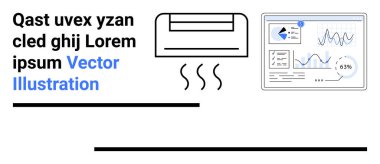 Veri görselleştirme, akıllı ev, enerji verimliliği, teknoloji, dijital izleme, otomasyon. HVAC biriminin diyagramı ve arayüzdeki istatistiksel veri grafikleri. Enerji verimliliği ve dijital izleme