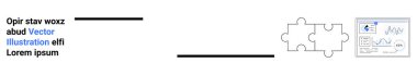 İş çözümleri, analitik, veri görselleştirme, takım çalışması, strateji geliştirme, yenilik. Veri analizlerini gösteren bulmaca parçasıyla birlikte. İş çözümleri ve analitik kavram