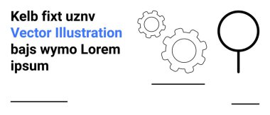 Teknoloji, analiz, işlem optimizasyonu, yenilik, mühendislik, veri araştırması. Resimli teçhizat ve yer tutucu metniyle büyüteç. Teknoloji ve analiz kavramı