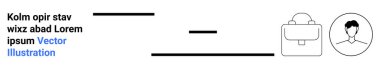 Kariyer geliştirme, profesyonel kimlik, kişisel markalaşma, işyeri hazırlığı, iş başvuruları, kariyer ağları. Minimalist evrak çantası ve insan ikonu. Profesyonel kimlik ve kariyer oluşturma