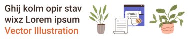 İş finansmanı, ödeme sistemleri, muhasebe, ekonomik kavramlar, serbest yönetim, çalışma alanı dekorasyonu. Saksı bitkilerinin faturası ve belgesi. İş finans ve ödeme sistemleri